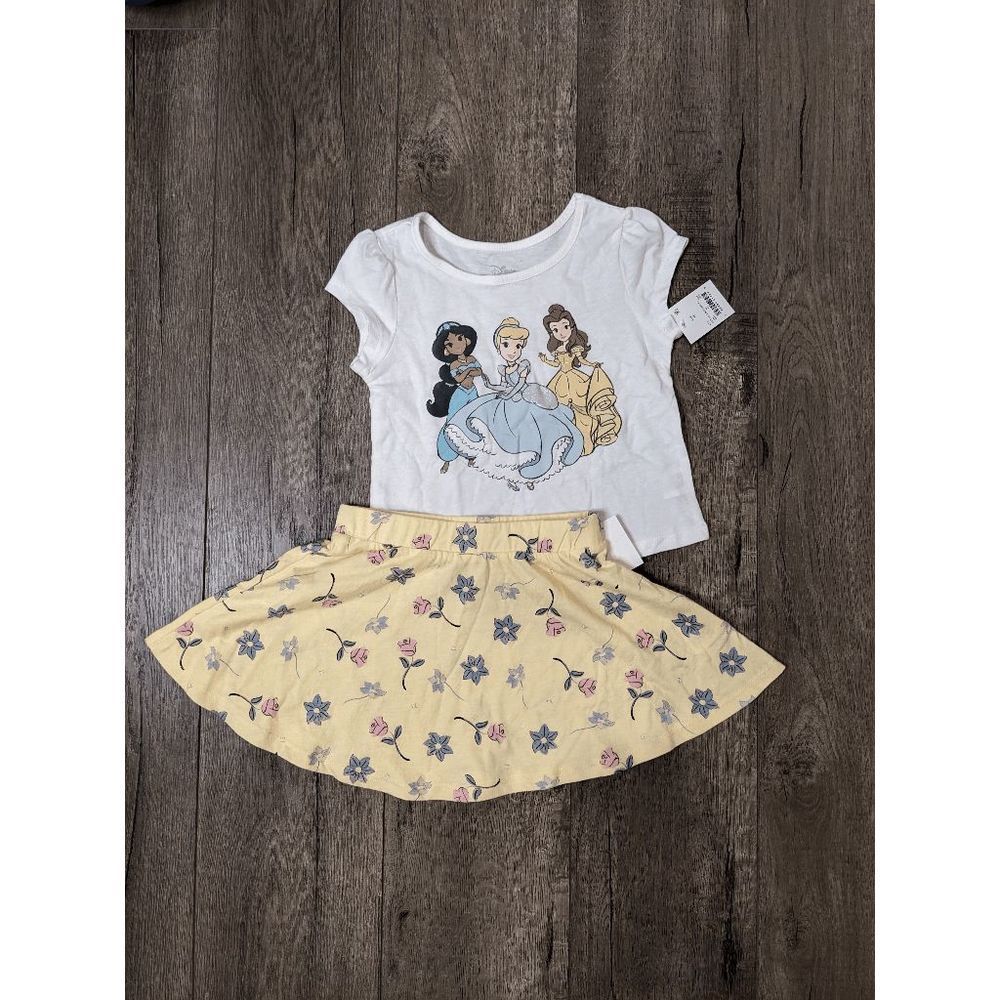 NWT Disney Princesses Tee and Skirt set